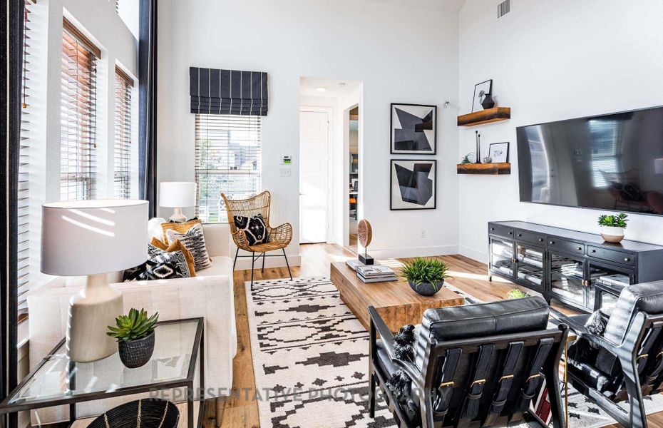 Furnished interior view inside a new home in Pomona: 40ft. lots, Manvel (Image 4).