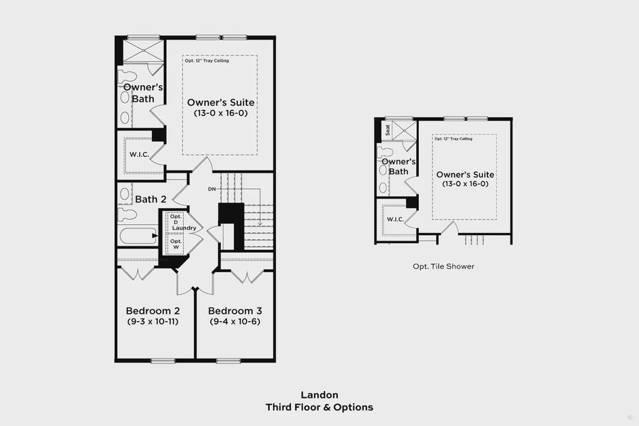 2D floor plan layout of this home in The River District Townhomes, Charlotte, NC (Image 21).
