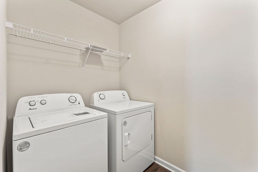 Laundry room located on the second level