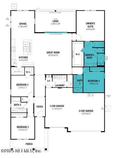 2D floor plan layout of this home in RiverTown - Forest, St. Johns, FL (Image 3).