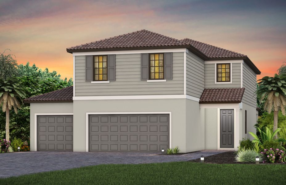 Exterior FM1 with 3rd car garage