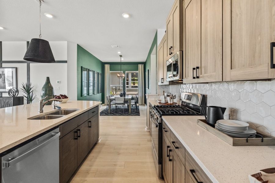 Furnished interior view inside a new home in The Grove at Blackhawk, Pflugerville (Image 51). Furnished interior view inside a new home in The Grove at Blackhawk, Pflugerville (Image 51).