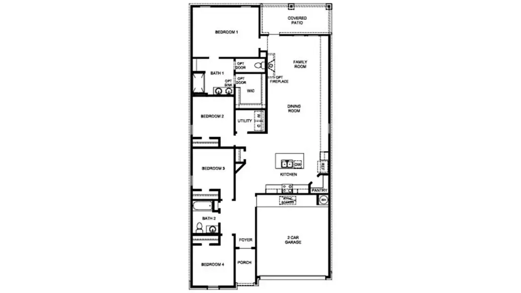2D floor plan layout of this home in Terra Vista, Lubbock, TX (Image 3).