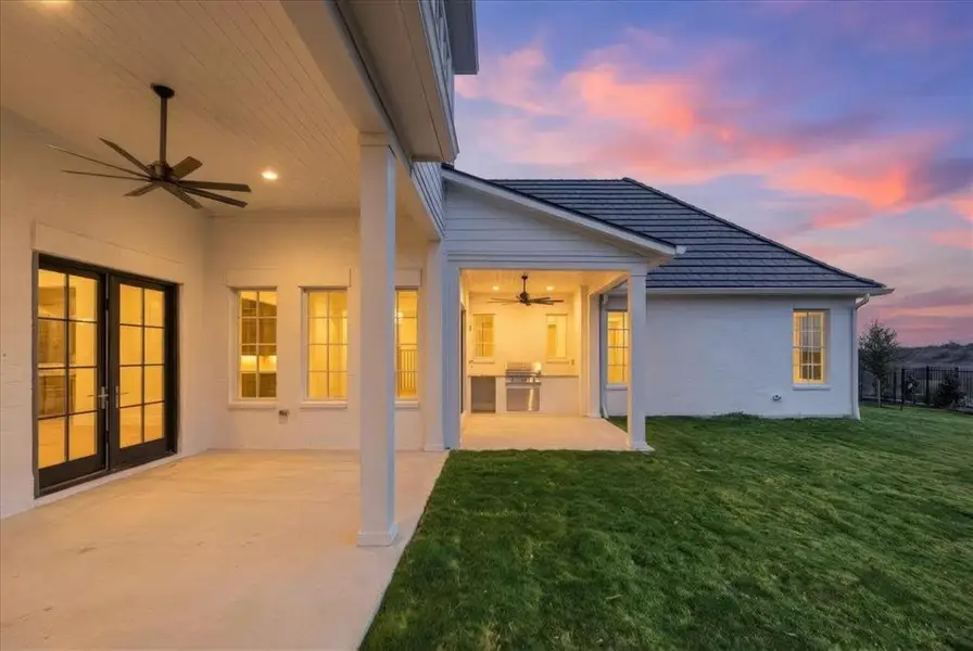 Entertainment patio and grilling patio