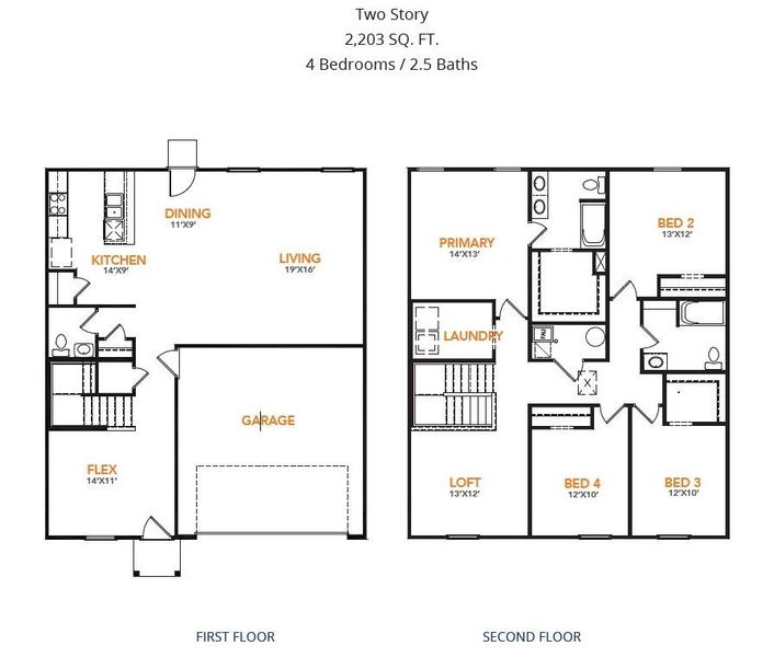 2D floor plan layout of this home in Splawn Ranch, Killeen, TX (Image 1). 2D floor plan layout of this home in Splawn Ranch, Killeen, TX (Image 1).