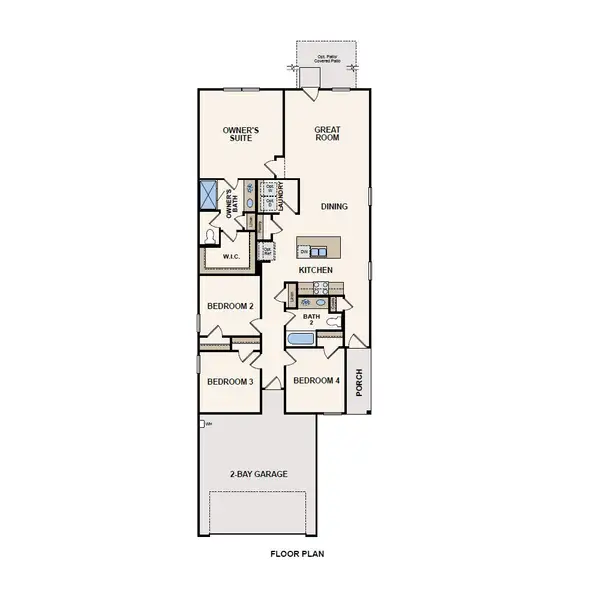 2D floor plan layout of this home in Creekland Village at Bridgeland, Cypress, TX (Image 3).