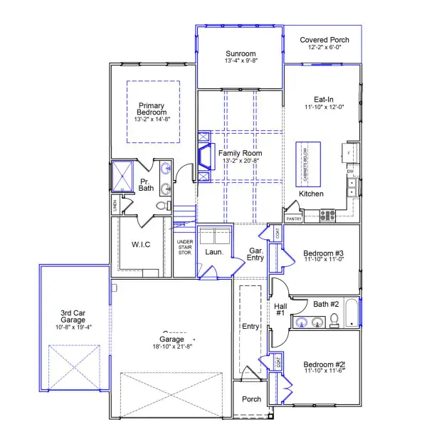 2D floor plan layout of this home in Hawthorn Ridge, Inman, SC (Image 3). 2D floor plan layout of this home in Hawthorn Ridge, Inman, SC (Image 3).