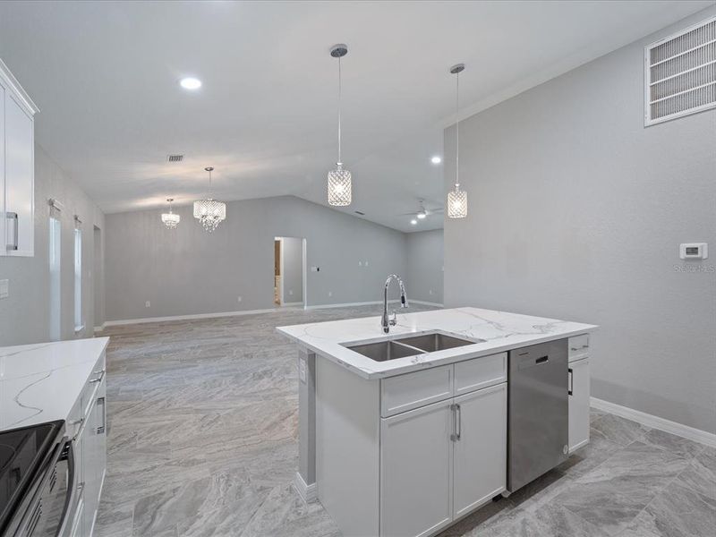 Tile flooring throughout