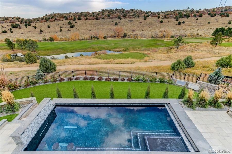 Resort backyard with Saltwater temperature controlled swimming pool Resort backyard with Saltwater temperature controlled swimming pool