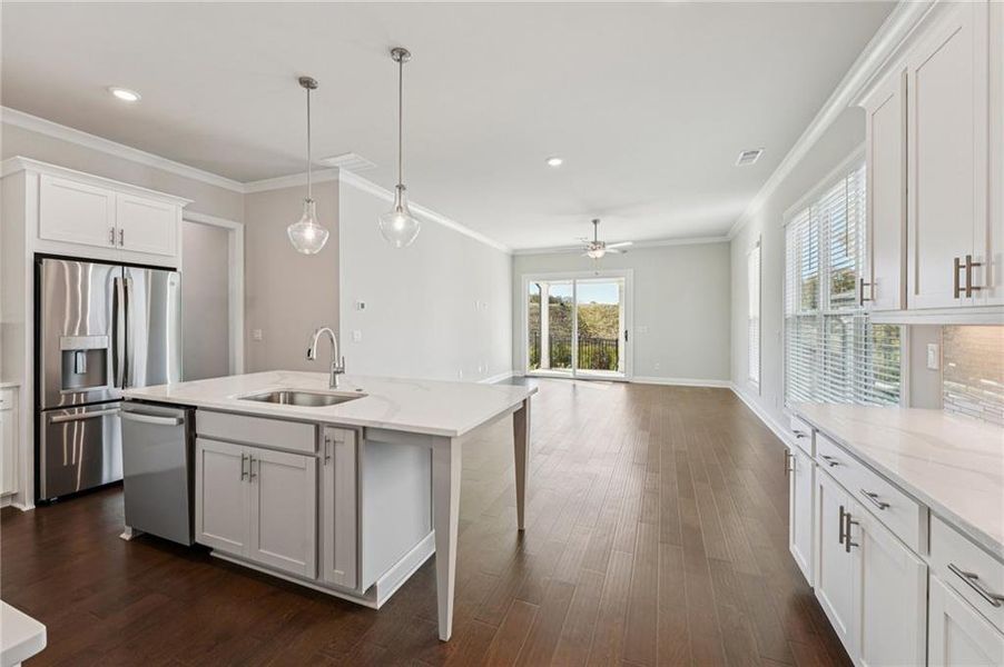 Furnished interior view inside a new home in Palisades Single Family, Cumming (Image 11).