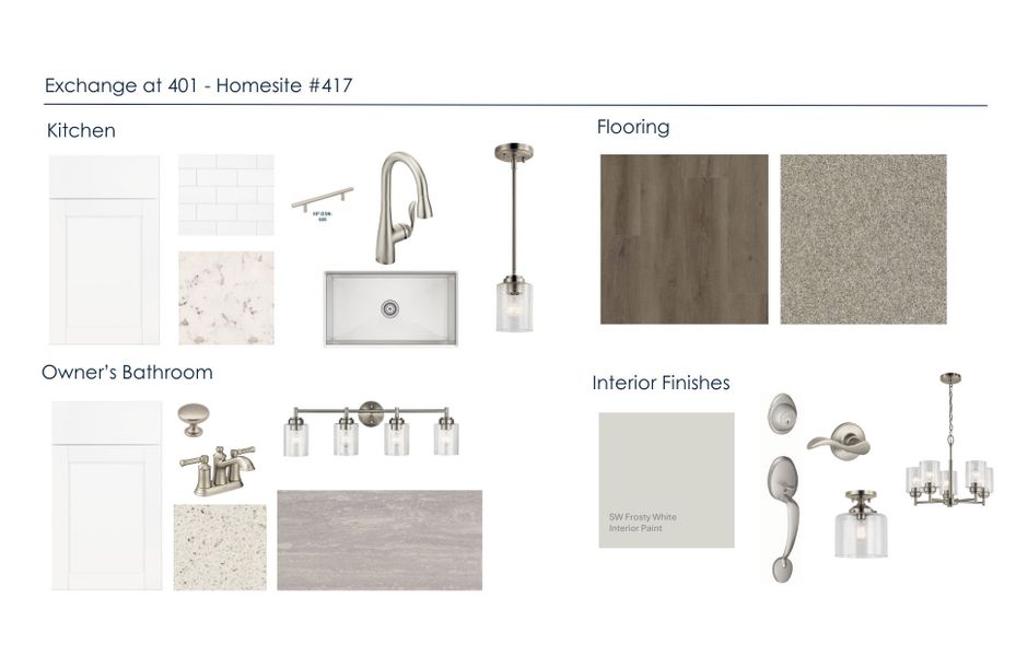 Sample of building materials used in homes in Exchange at 401, Raleigh (Image 23).