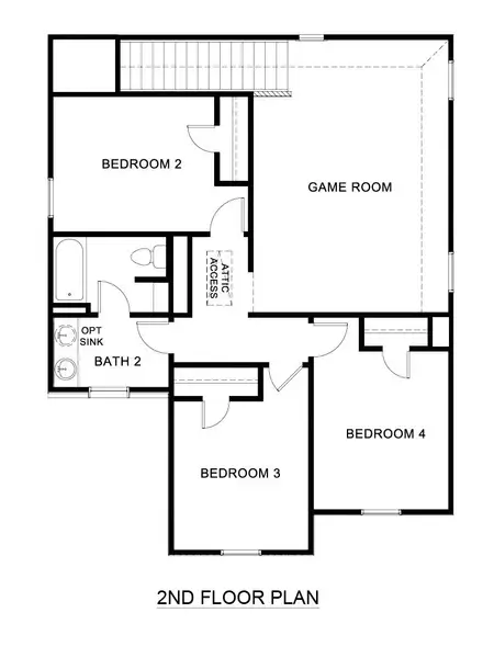 2D floor plan layout for the Sofia by D.R. Horton in The Reserve at Spiritas Ranch, Little Elm, TX (Image 4).