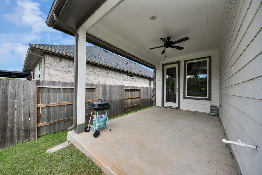 Exterior details and patio area of a home in Hills of Westlake, Conroe (Image 26). Exterior details and patio area of a home in Hills of Westlake, Conroe (Image 26).