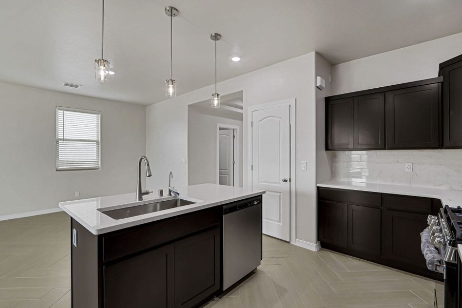 Furnished interior view inside a new home in Emerald Estates, Horizon City (Image 7). Furnished interior view inside a new home in Emerald Estates, Horizon City (Image 7).