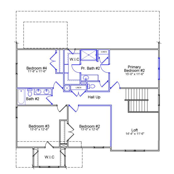 2D floor plan layout of this home in Hanes Lake, Winston-Salem, NC (Image 3).
