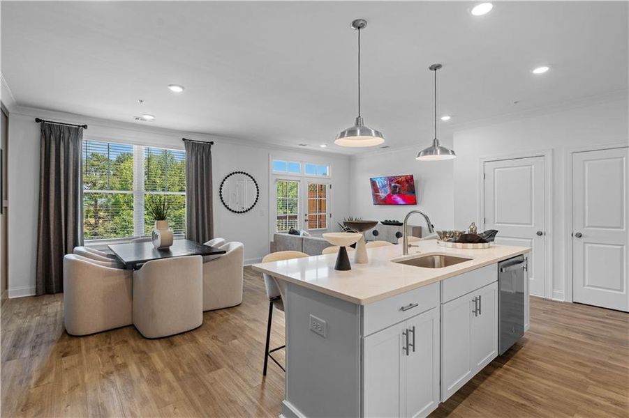Furnished interior view inside a new home in Market Square at Sawnee Village, Cumming (Image 9). Furnished interior view inside a new home in Market Square at Sawnee Village, Cumming (Image 9).