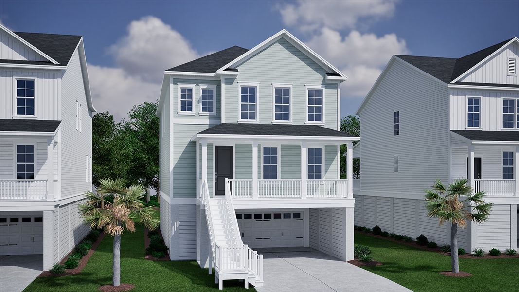 Representative exterior photo of a completed home built from the Grace - Coastal Collection by Mungo Homes in Long Savanna, Charleston, SC (Image 1). Representative exterior photo of a completed home built from the Grace - Coastal Collection by Mungo Homes in Long Savanna, Charleston, SC (Image 1).