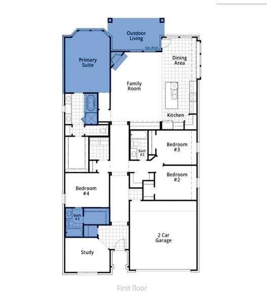 2D floor plan layout of this home in Wildflower Ranch: 50ft. lots, Dish, TX (Image 4). 2D floor plan layout of this home in Wildflower Ranch: 50ft. lots, Dish, TX (Image 4).