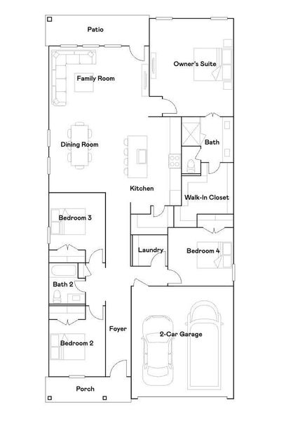 2D floor plan layout of this home in Sunterra, Katy, TX (Image 2).
