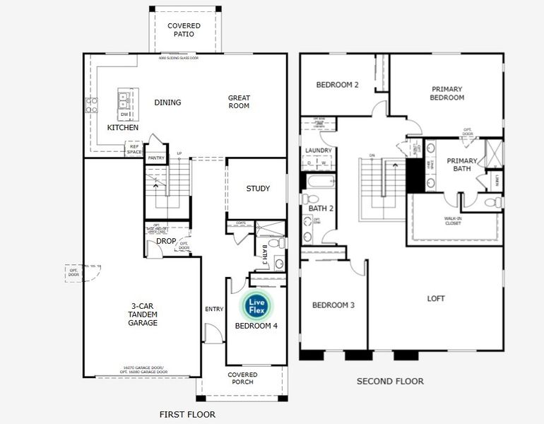 2D floor plan layout for the Grand by Landsea Homes in Sunrise – Canyon Series, Surprise, AZ (Image 3).