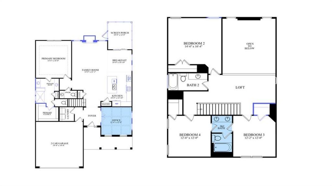 2D floor plan layout of this home in Twin Lakes, Hoschton, GA (Image 2). 2D floor plan layout of this home in Twin Lakes, Hoschton, GA (Image 2).