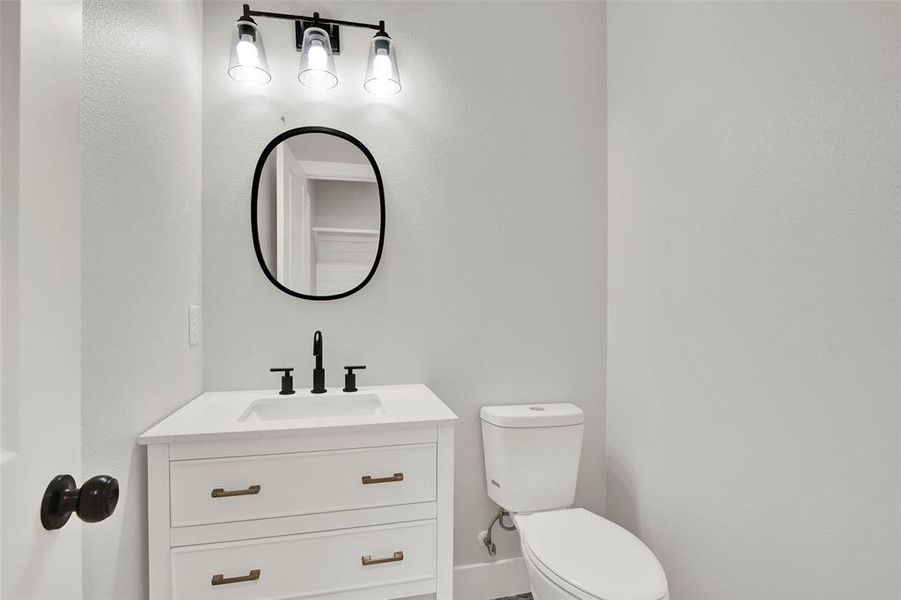 Powder room off kitchen