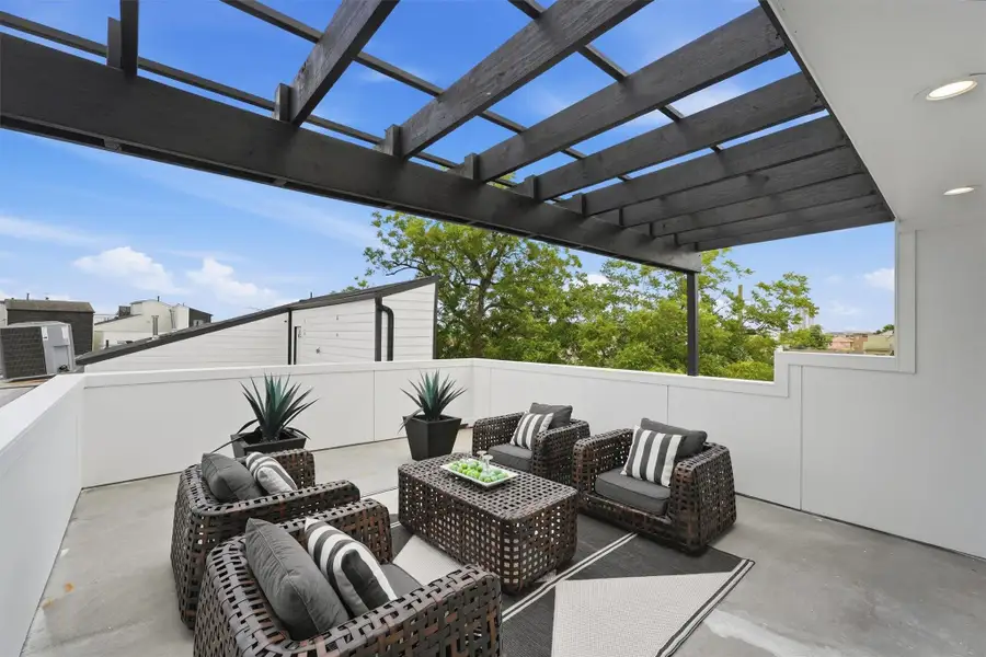 Exterior details and patio area of a home in , Houston (Image 34). Exterior details and patio area of a home in , Houston (Image 34).