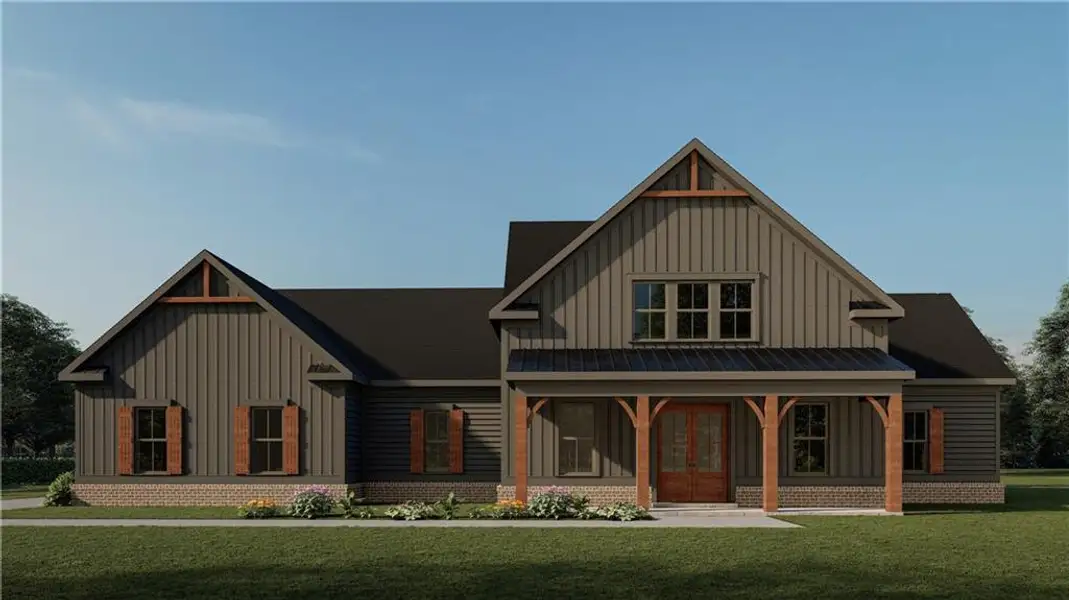 Front exterior of a new home in , Gainesville, GA, highlighting curb appeal (Image 2). Front exterior of a new home in , Gainesville, GA, highlighting curb appeal (Image 2).