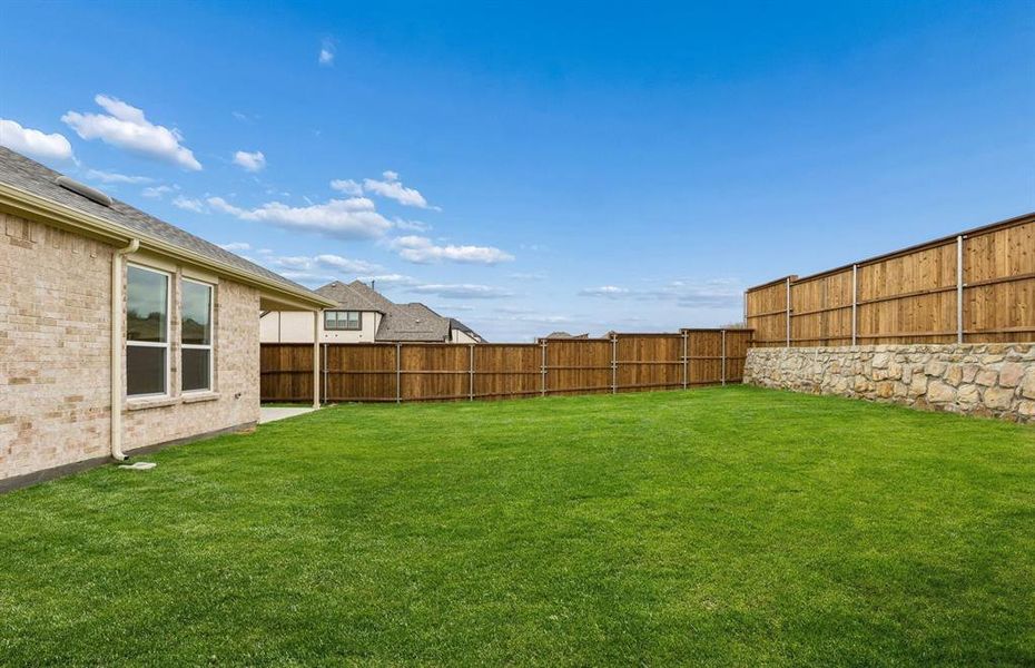 Large fenced-in backyard Large fenced-in backyard