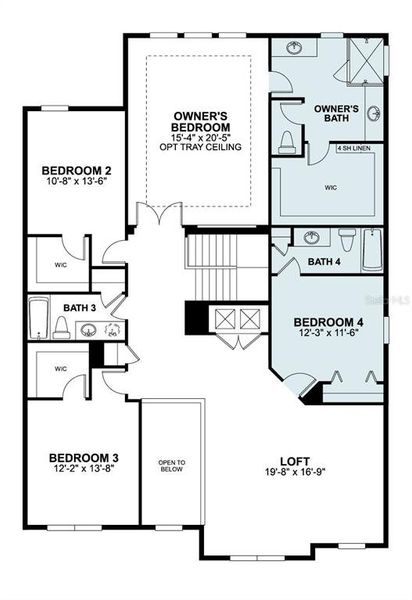 2D floor plan layout of this home in Bay Lake Farms, St. Cloud, FL (Image 4).