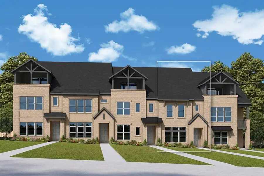 Light brick exterior featuring dark shingle roofing Light brick exterior featuring dark shingle roofing