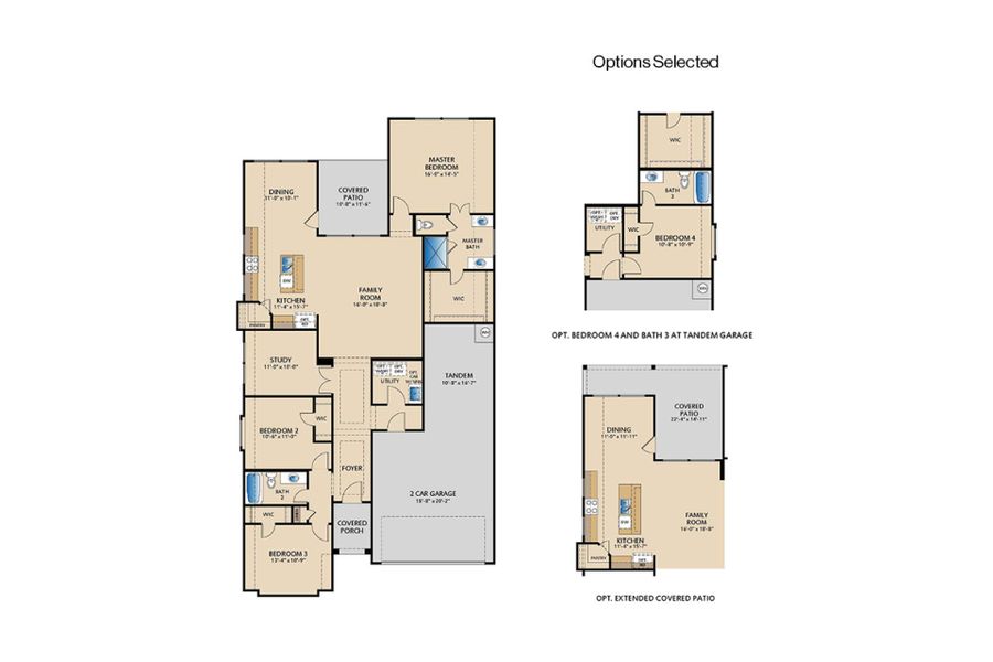 2D floor plan layout of this home in La Terra at Uptown Celina, Celina, TX (Image 2).