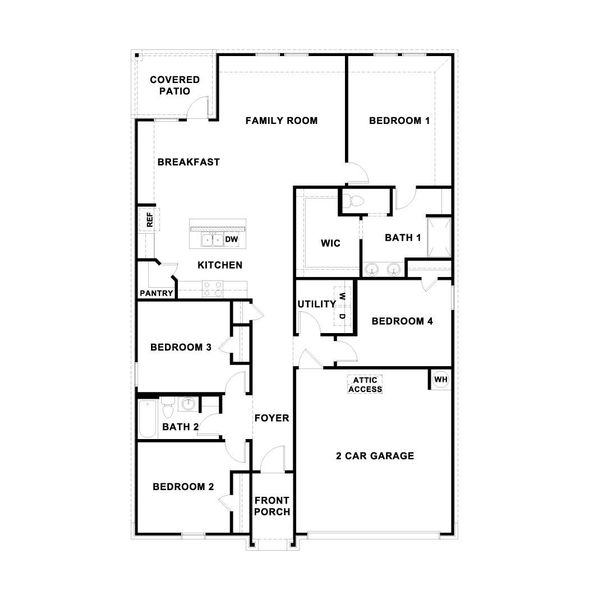 2D floor plan layout of this home in Southgrove, Kyle, TX (Image 3).