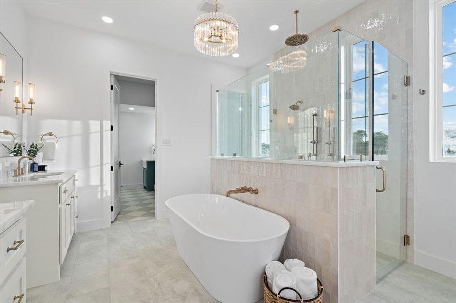 Furnished interior view inside a new home in , Krum (Image 18).