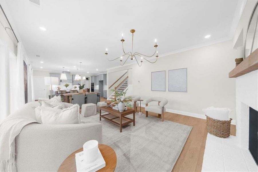 Furnished interior view inside a new home in , Flowery Branch (Image 46).