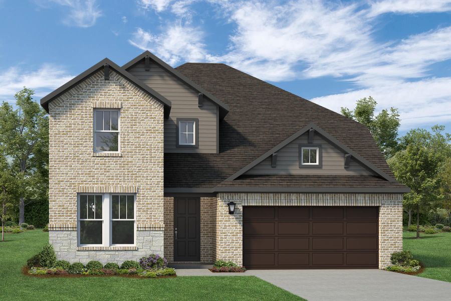 Representative exterior photo of a completed home built from the Hero by Rockwell Homes in Creekside, Royse City, TX (Image 38). Representative exterior photo of a completed home built from the Hero by Rockwell Homes in Creekside, Royse City, TX (Image 38).