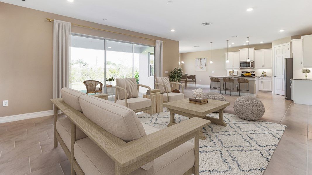Representative furnished interior of a home built from the Kellen by D.R. Horton in Cape Coral Spot - Tradition, Cape Coral (Image 12).