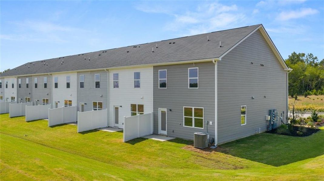 Exterior details and patio area of a home in The Gables at Agricultural Village, Perry (Image 4). Exterior details and patio area of a home in The Gables at Agricultural Village, Perry (Image 4).