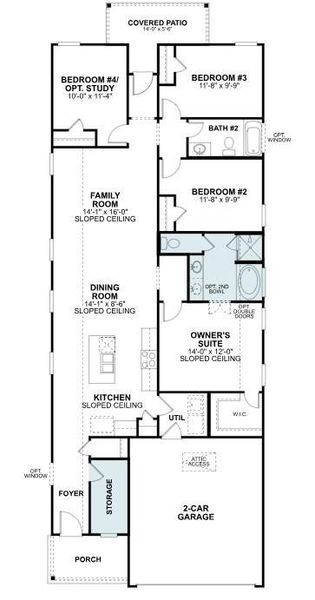 2D floor plan layout of this home in Sorella, Tomball, TX (Image 4).