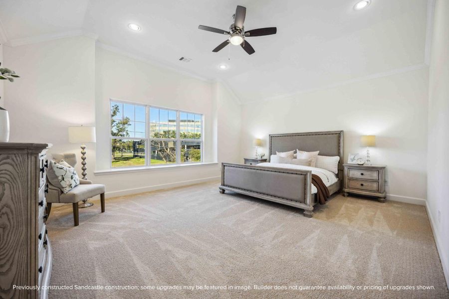 Step into a primary suite that lives like a luxury retreat—soaring ceilings, soft carpet underfoot, and a wall of windows bringing the outside in. Step into a primary suite that lives like a luxury retreat—soaring ceilings, soft carpet underfoot, and a wall of windows bringing the outside in.