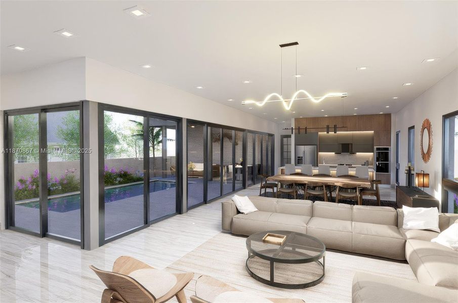 Furnished interior view inside a new home in , Miami (Image 5).