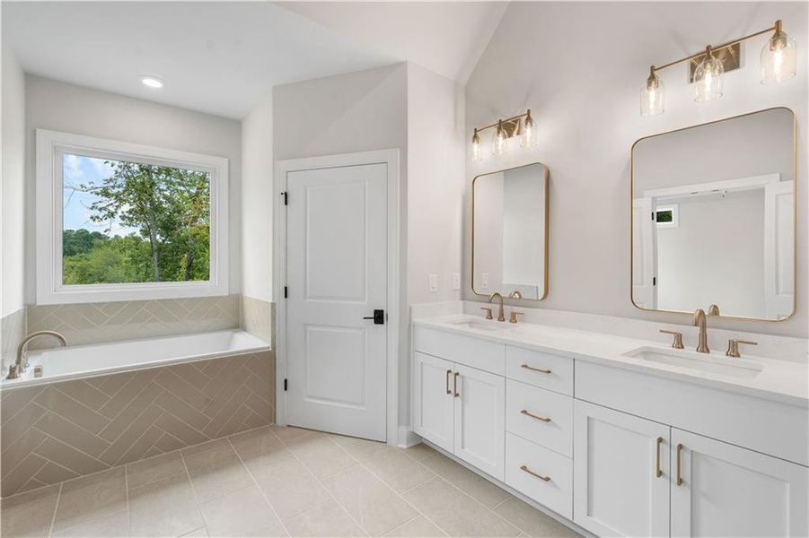 Furnished interior view inside a new home in Ward's Crossing Townhomes, Johns Creek (Image 8).