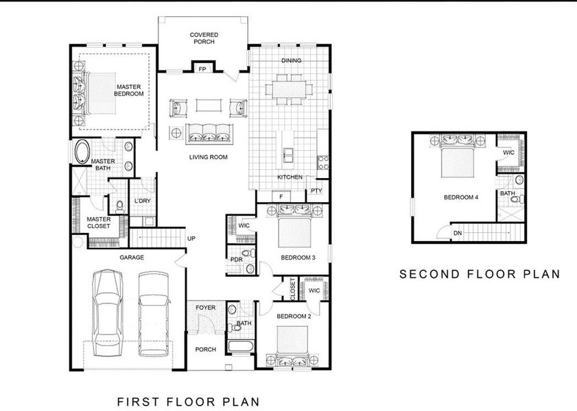 2D floor plan layout of this home in Walker's Pointe, Anderson, SC (Image 6).