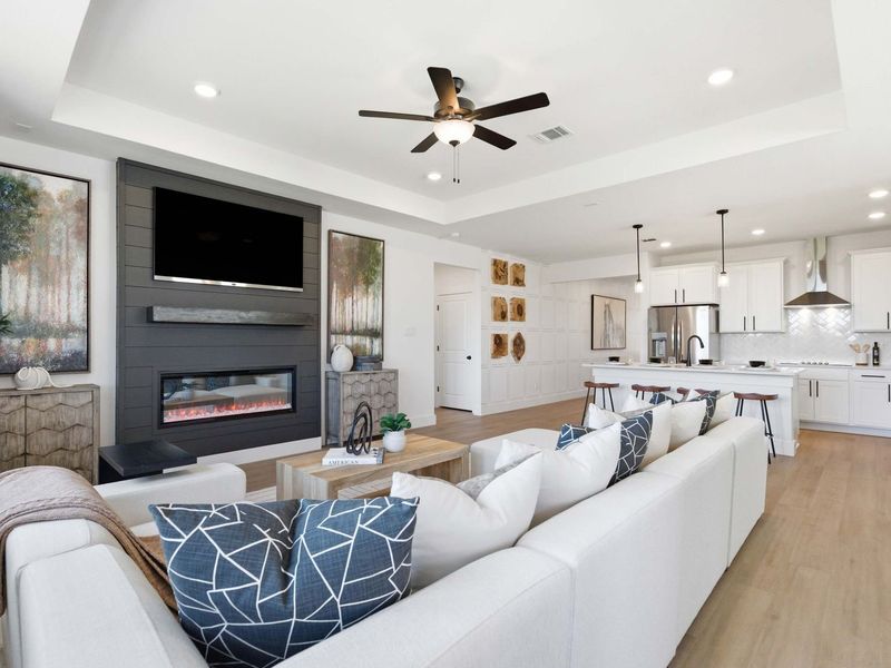 Representative furnished interior of a home built from the The Laurel M by Davidson Homes LLC in Parks at Foster Crossing, Anna (Image 10). Representative furnished interior of a home built from the The Laurel M by Davidson Homes LLC in Parks at Foster Crossing, Anna (Image 10).