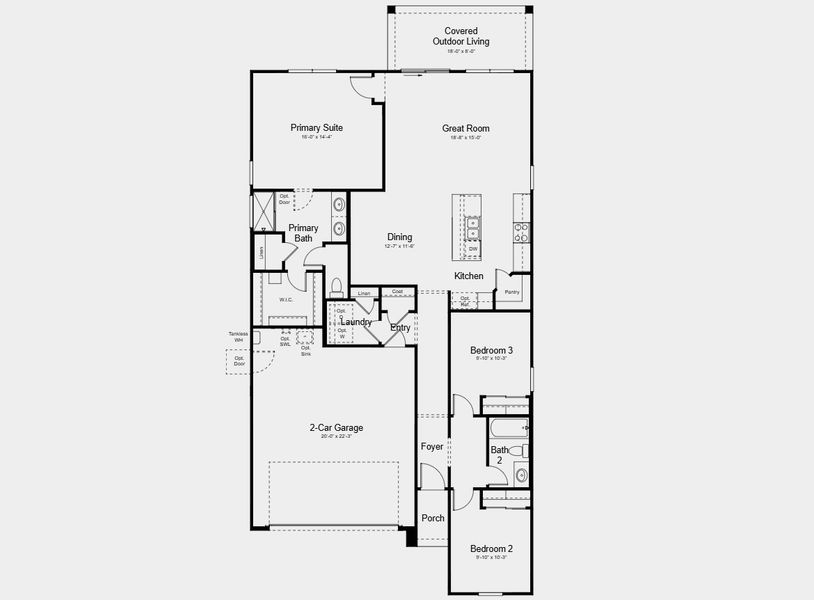 2D floor plan layout for the Quartz by Taylor Morrison in Saddleback, Peoria, AZ (Image 3).