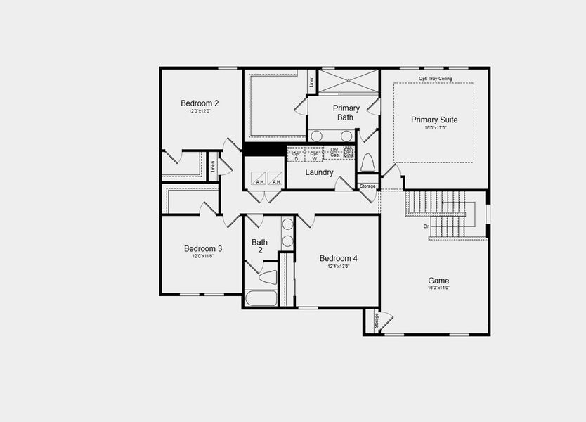 2D floor plan layout for the Carmel by Taylor Morrison in Victoria Lakes, Odessa, FL (Image 4).