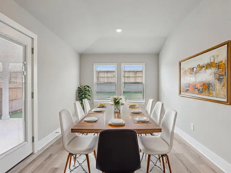Dining room in the Briscoe floorplan in a Meritage Homes community. Dining room in the Briscoe floorplan in a Meritage Homes community.