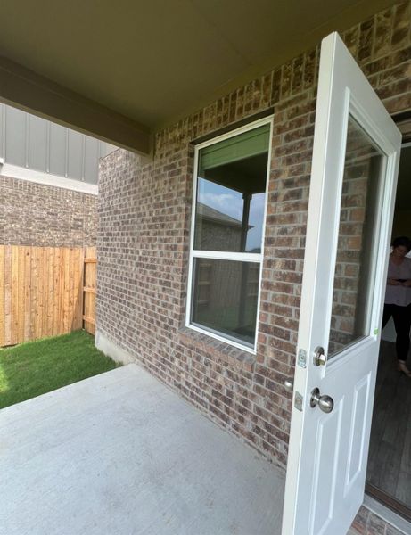 Brick exterior and  covered patio