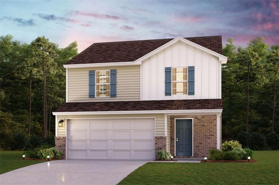 Front exterior of a new home in Kinsale, Macon, GA, highlighting curb appeal (Image 1).