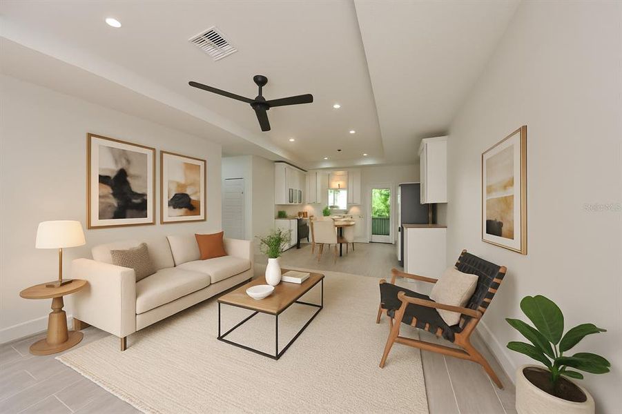 Furnished interior view inside a new home in , Tampa (Image 12). Furnished interior view inside a new home in , Tampa (Image 12).